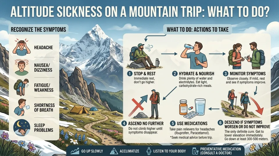 Altitude sickness on a mountain trip: what to do?