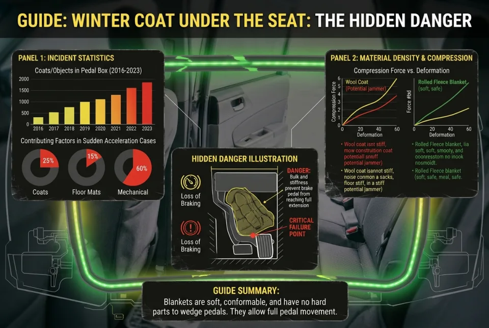 Winter coat under the car seat: the hidden danger