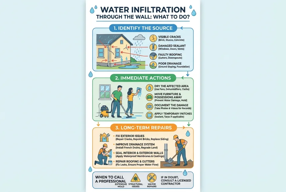 Water infiltration through the wall: what to do?