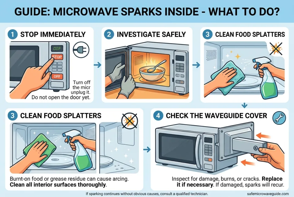 Microwave sparks inside: what to do?