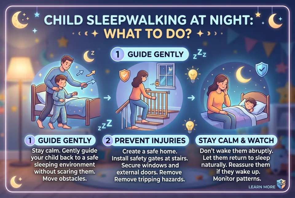 Child sleepwalking at night: what to do?