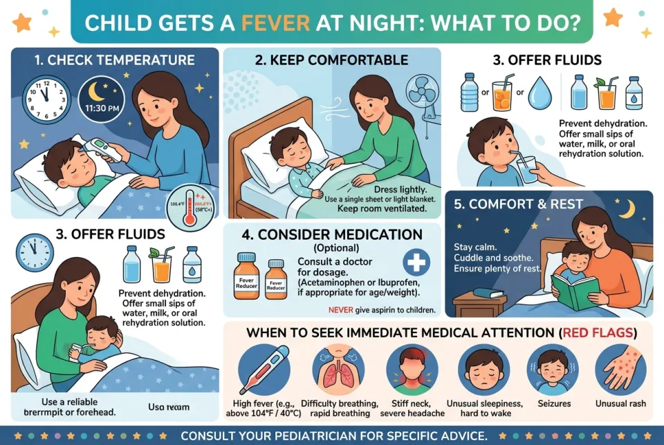 Child gets a fever at night: what to do?