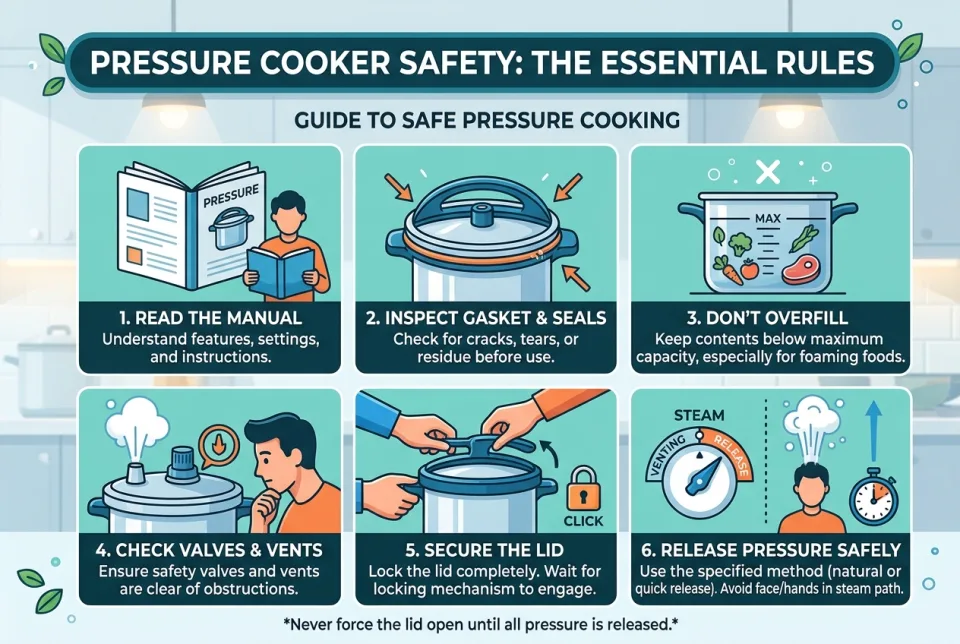 Pressure cooker safety: the essential rules