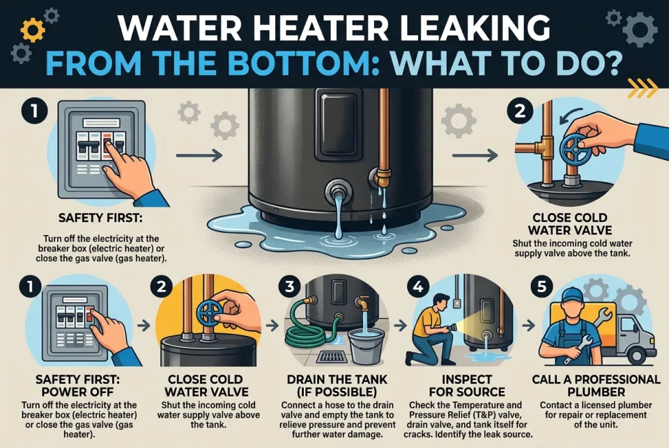 Water heater leaking from the bottom: what to do?