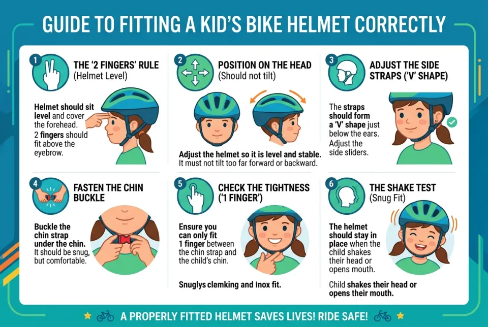 Fitting a kid's bike helmet correctly