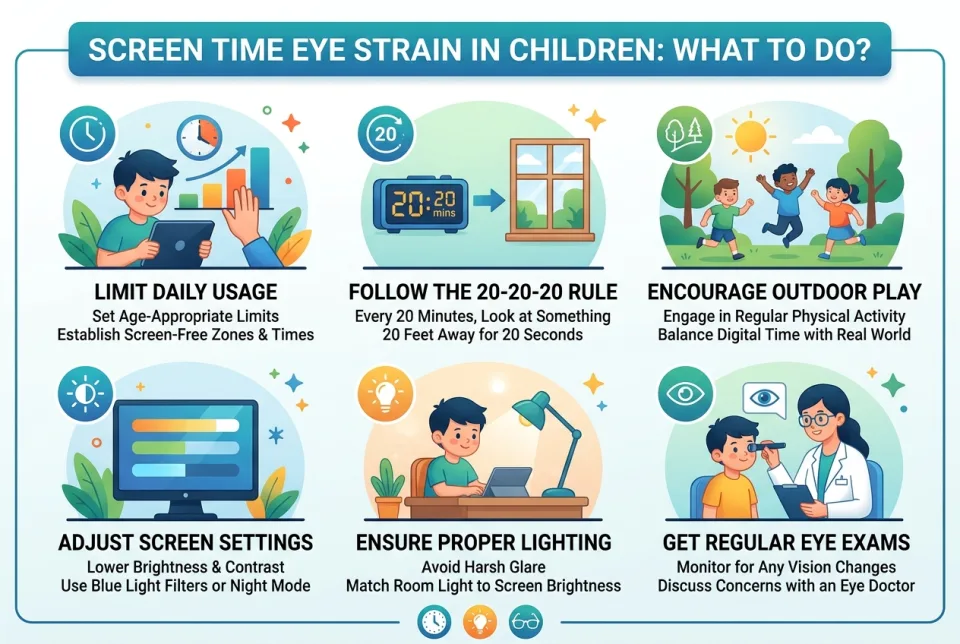 Screen time eye strain in children: what to do?