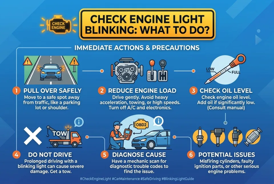 Check engine light blinking: what to do?