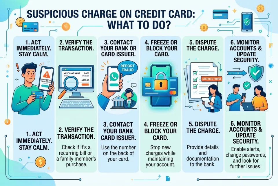 Suspicious charge on credit card: what to do?