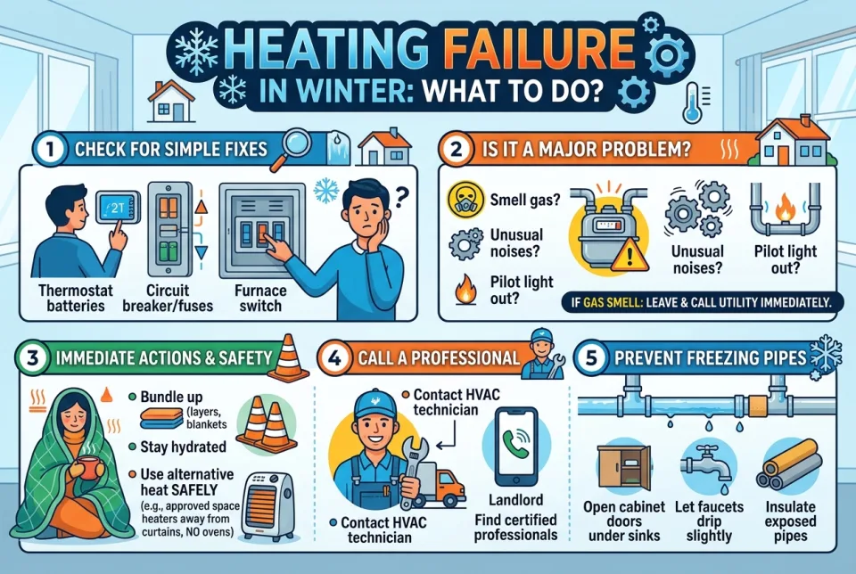 Heating failure in winter: what to do?