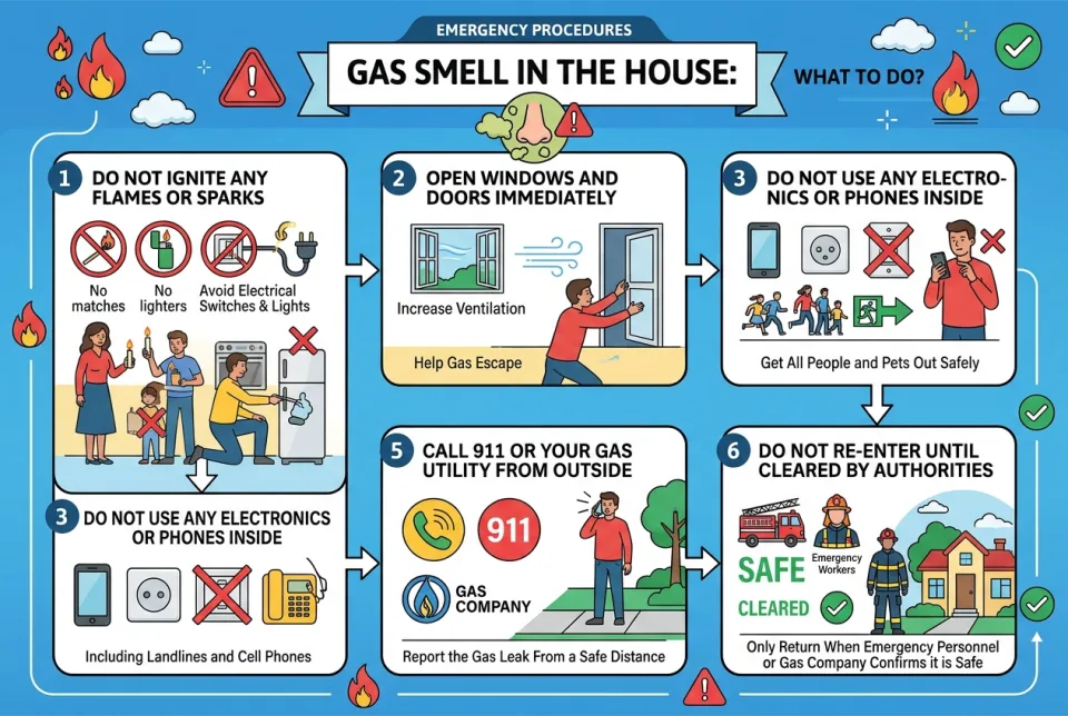 Gas smell in the house: what to do?