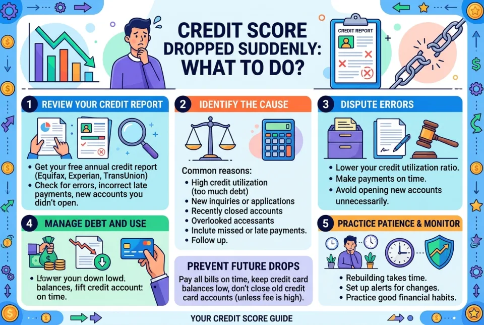 Credit score dropped suddenly: what to do?