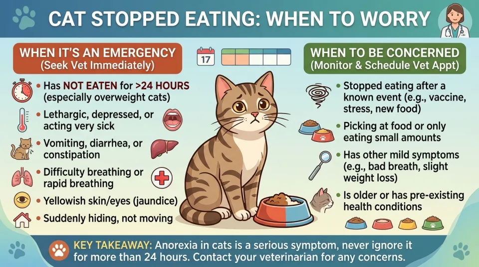 Cat stopped eating: when to worry