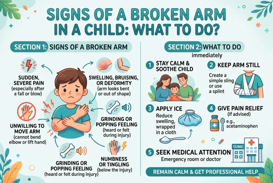 Signs of a broken arm in a child: what to do?