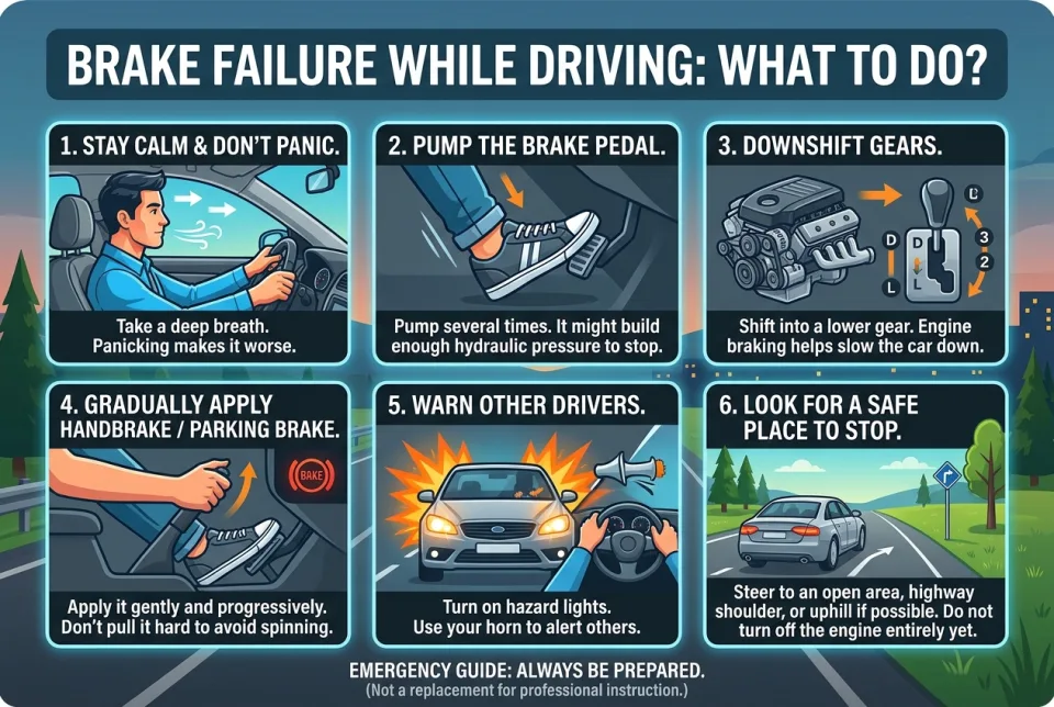 Brake failure while driving: what to do?