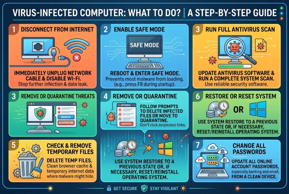 Virus-infected computer: what to do?