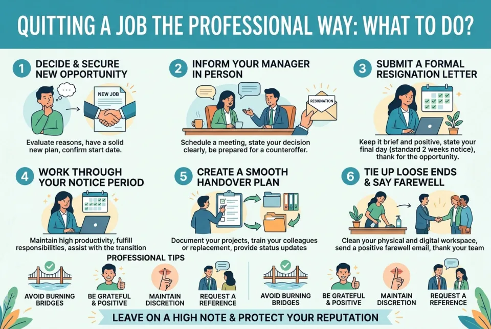 Quitting a job the professional way: what to do?