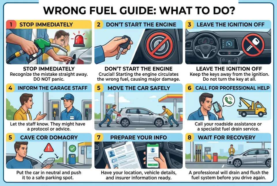 Put the wrong fuel in the car: what to do?