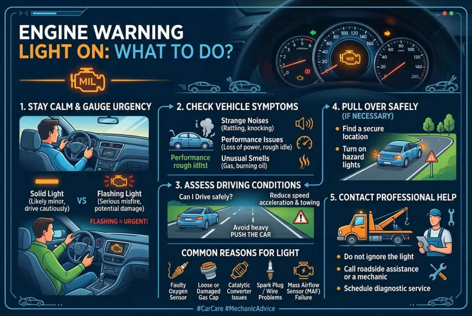 Engine warning light on: what to do?