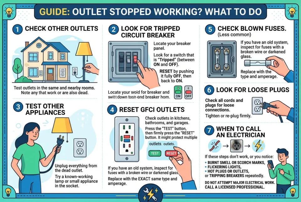 Outlet stopped working: what to do?