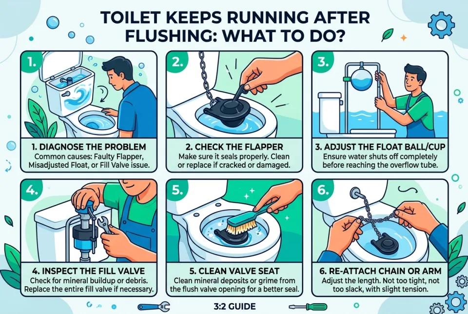 Toilet keeps running after flushing: what to do?