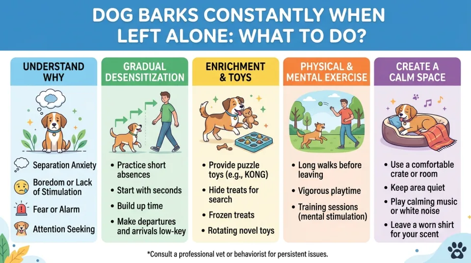 Dog barks constantly when left alone: what to do?
