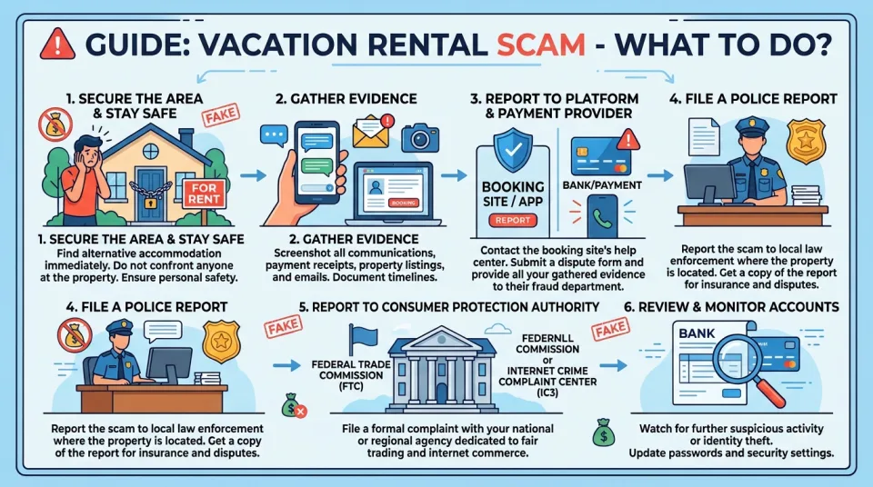 Vacation rental turned out to be a scam: what to do?