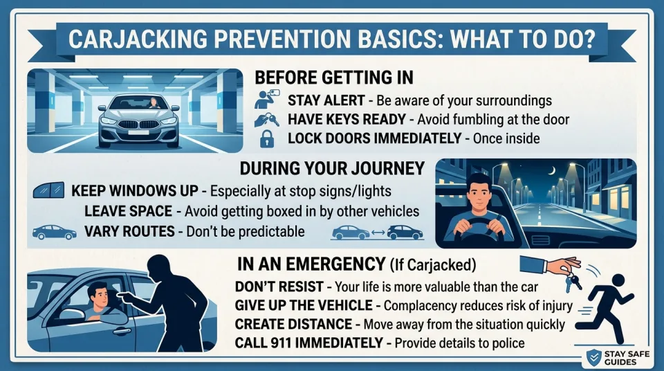 Carjacking prevention basics: what to do?
