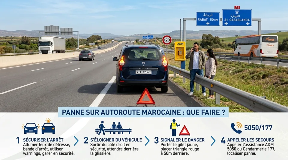 Car breakdown on a Moroccan highway: what to do?