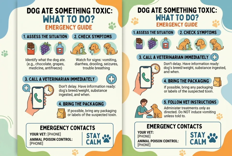 Dog ate something toxic: what to do?