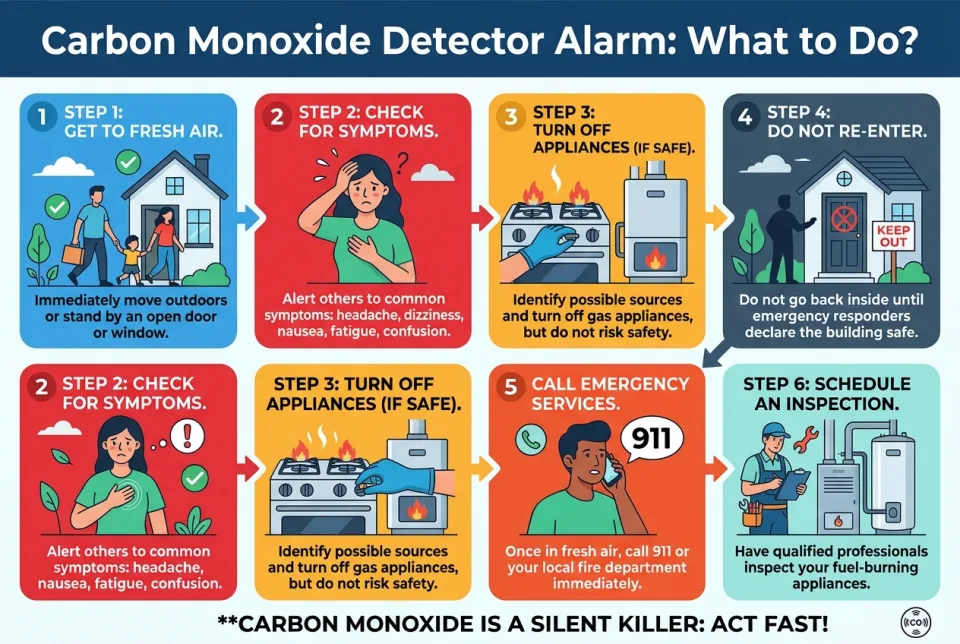 Carbon monoxide detector alarm: what to do?