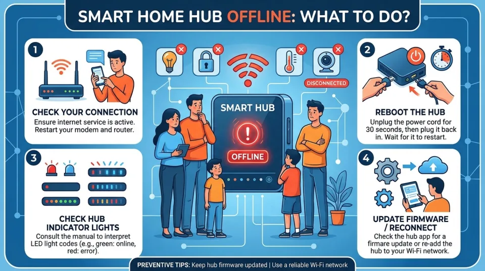 Smart home hub offline: what to do?