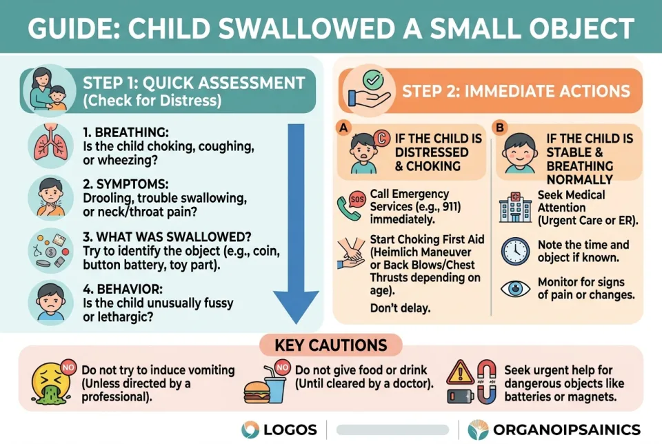 Child swallowed a small object: what to do?