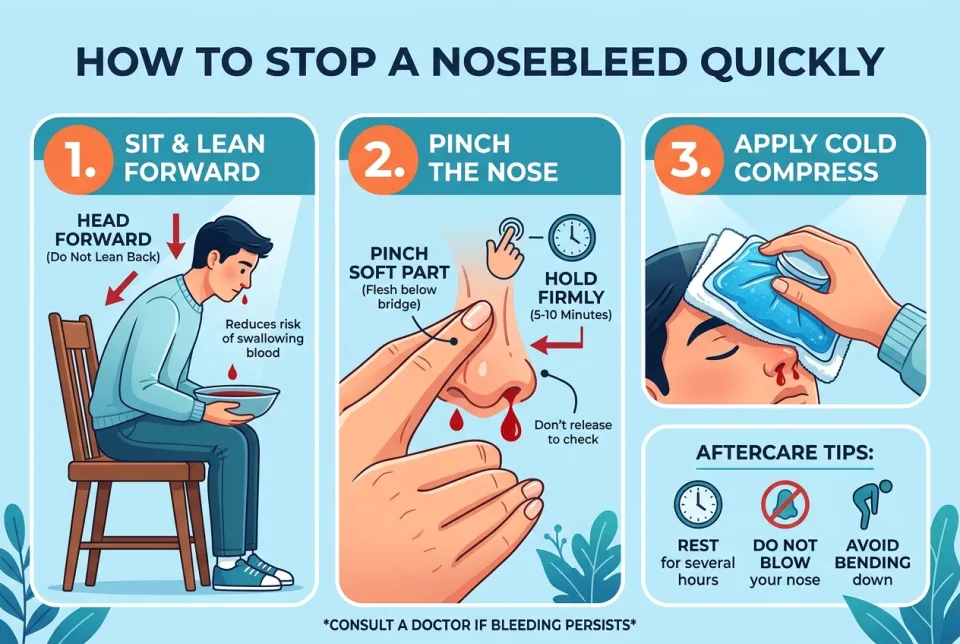 How to stop a nosebleed quickly