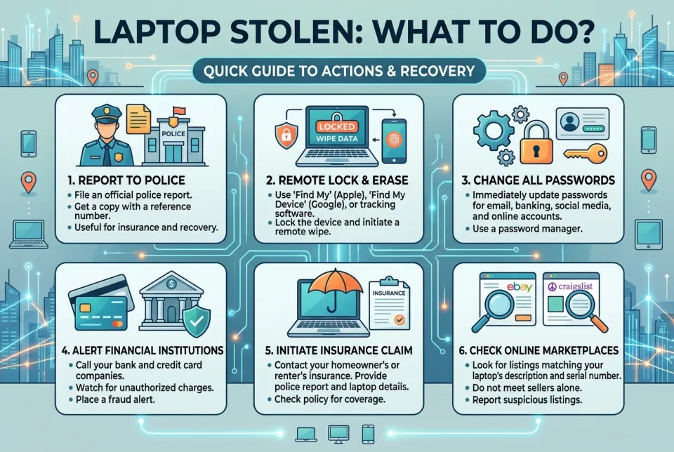 Laptop stolen: what to do?