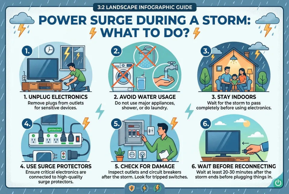 Power surge during a storm: what to do?