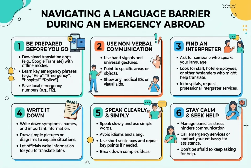 Language barrier during an emergency abroad