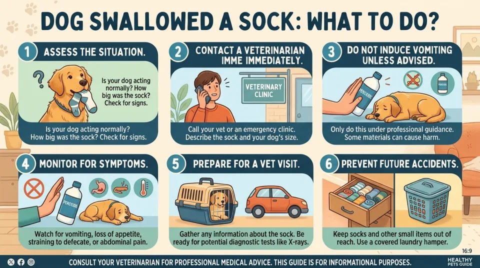 Dog swallowed a sock: what to do?