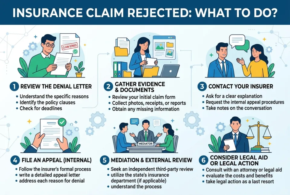 Insurance claim rejected: what to do?