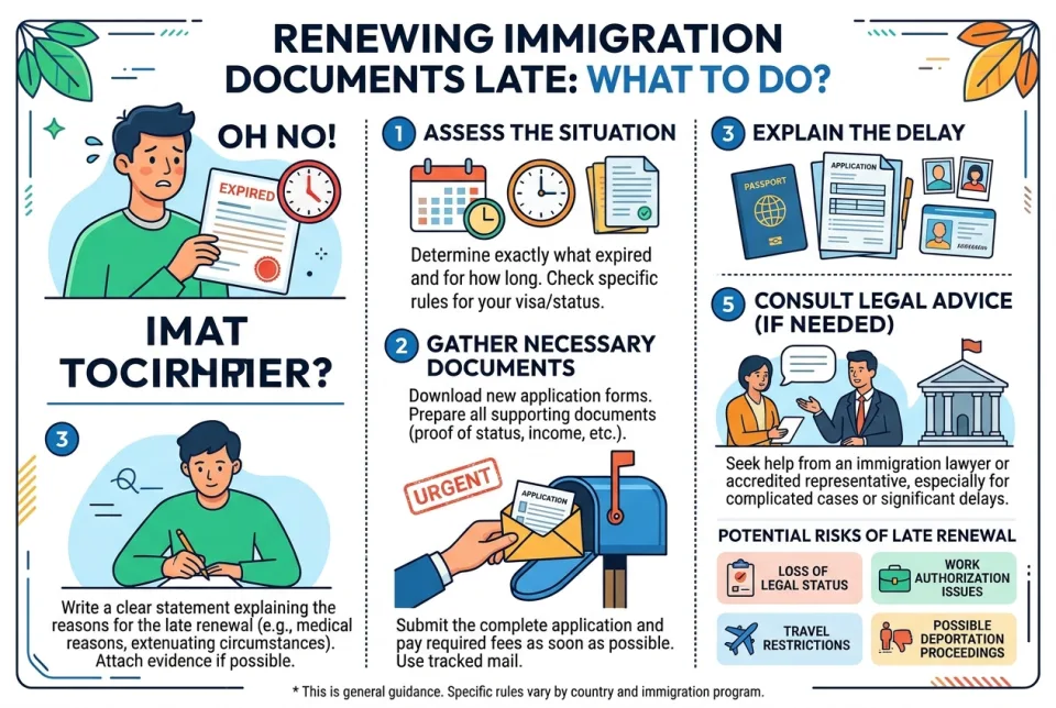 Renewing immigration documents late: what to do?