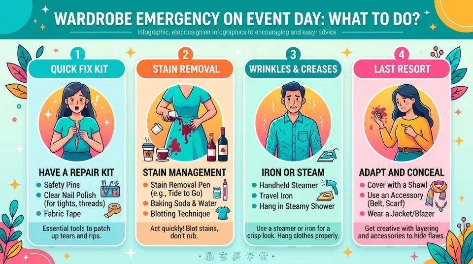 Wardrobe emergency on event day: what to do?