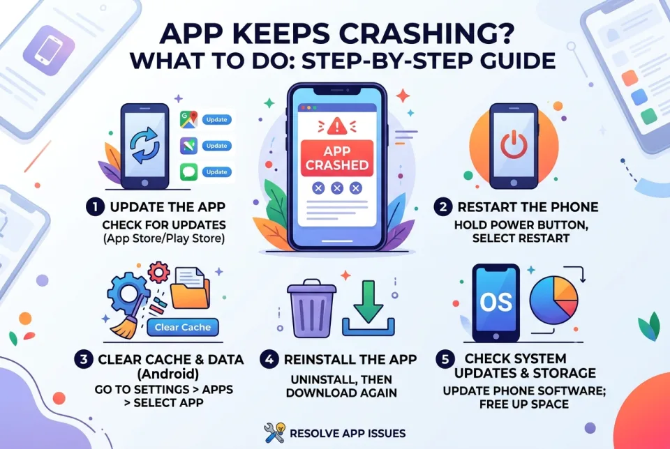 App keeps crashing on the phone: what to do?