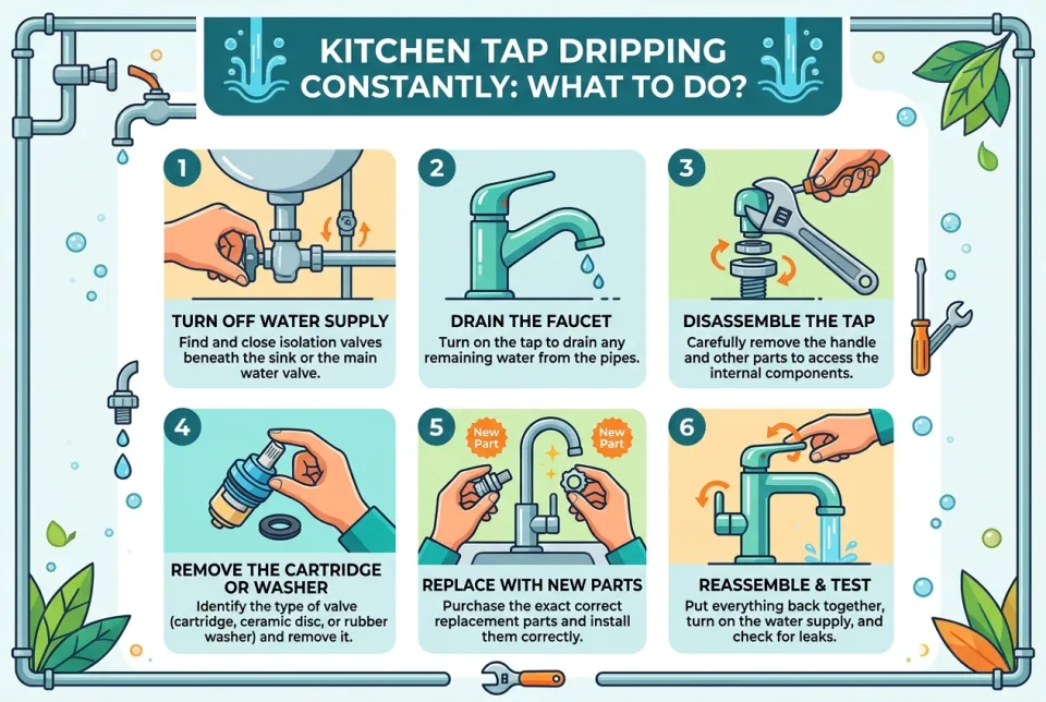 Kitchen tap dripping constantly: what to do?