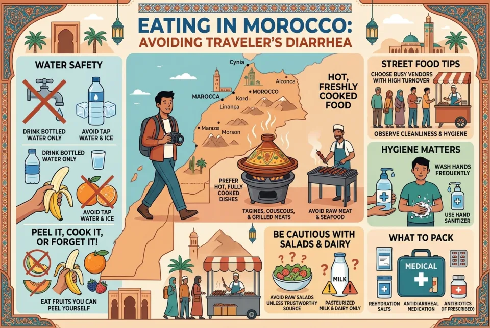Eating in Morocco: avoiding traveler's diarrhea