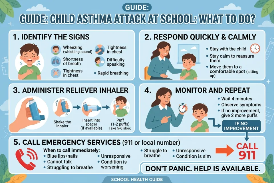 Child having an asthma attack at school: what to do?