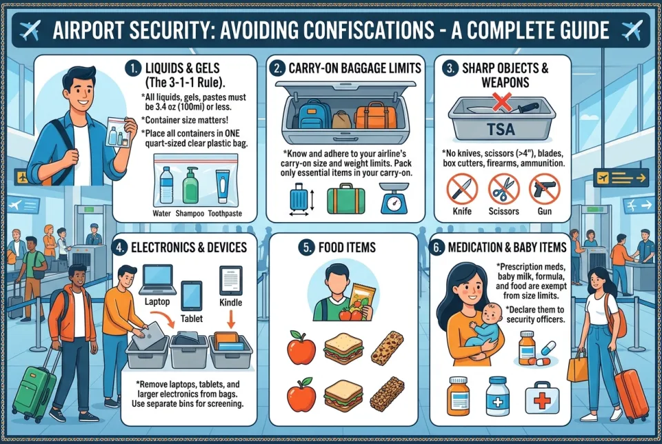 Airport security: avoiding confiscations