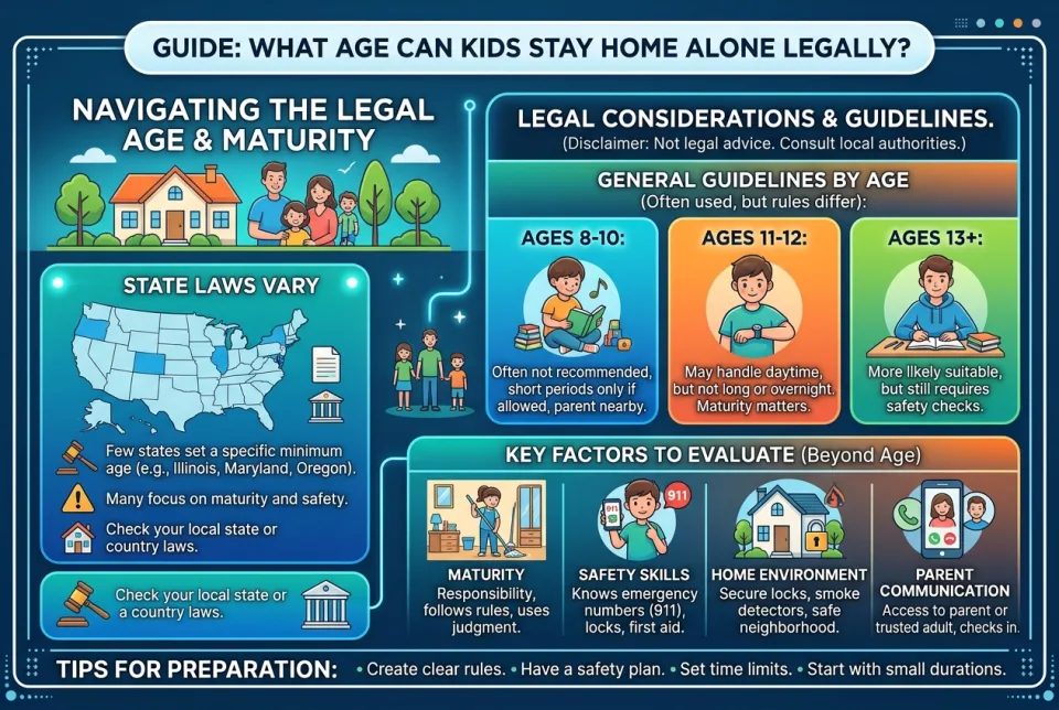 What age can kids stay home alone legally?