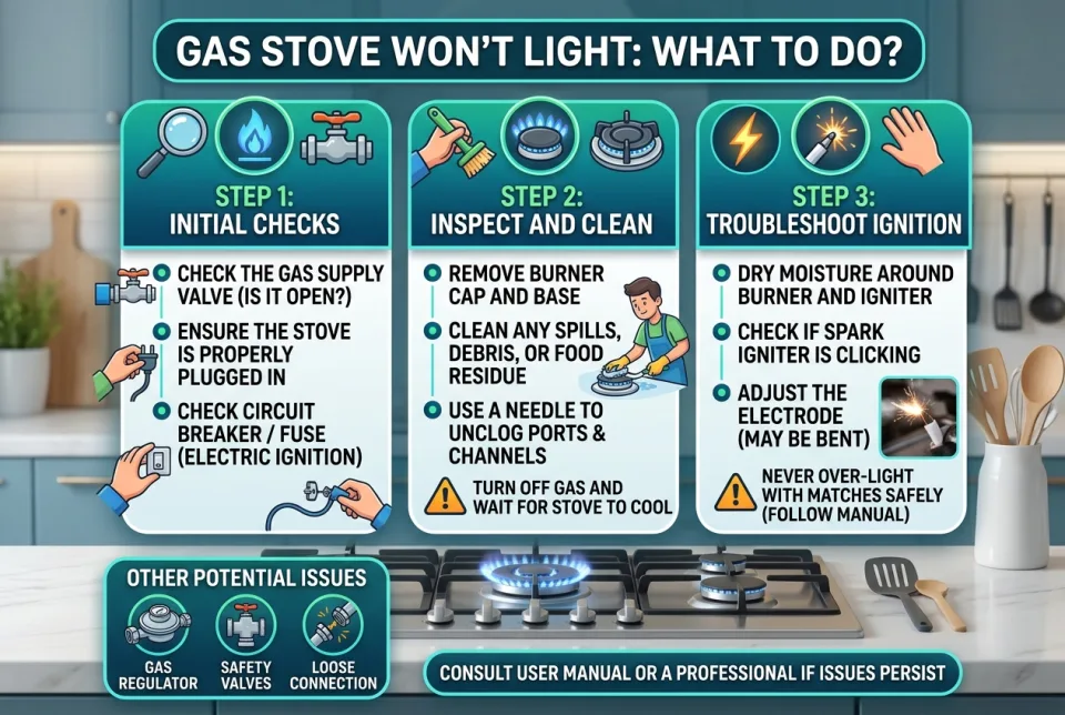 Gas stove won't light: what to do?