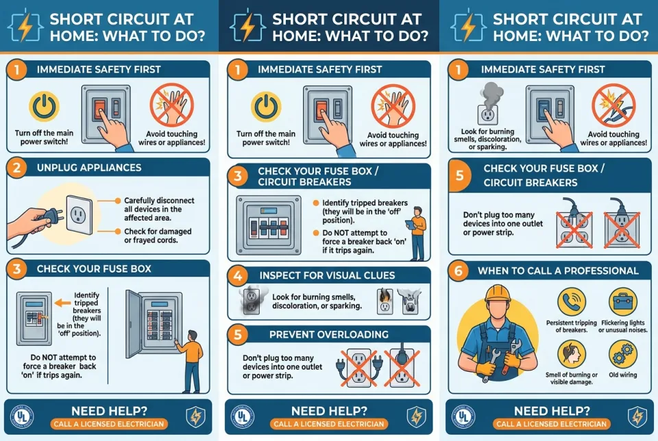 Short circuit at home: what to do?