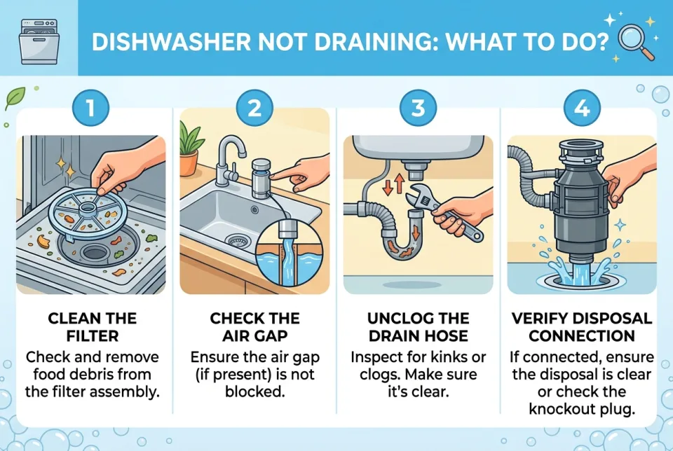 Dishwasher not draining: what to do?