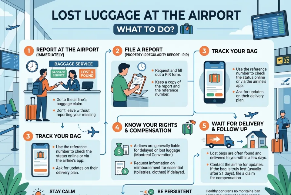 Lost luggage at the airport: what to do?